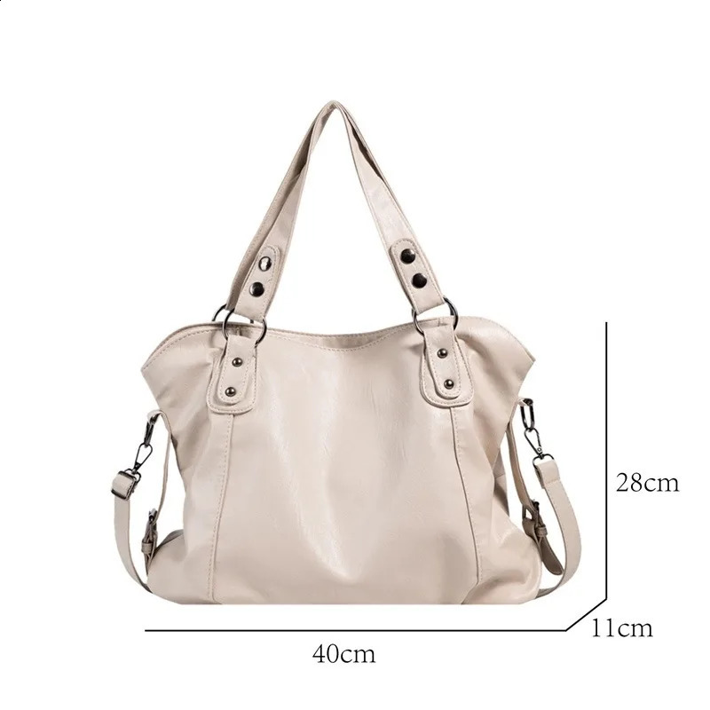 Classy Soft Leather Large Womens Bags High Capacity Shoulder Bag Fashion Female Bag Big Shopper Tote Handbag 240816