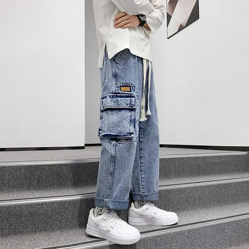 Cargo Jeans Men Streetwear Denim Jogger Pants Men Baggy Harem Jean Trousers Plus Size 8XL Mens Loose Fitting Sports Casual Jeans 240816