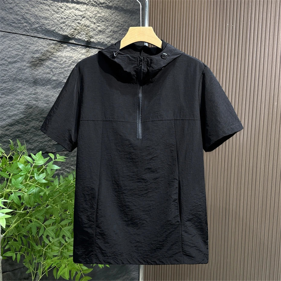 Mens Sets Summer Short Sleeve T-shirts Shorts Plus Size 10XL 11XL Fashion Casual Solid Color Hooded Suits Male Big Size 10XL 240816