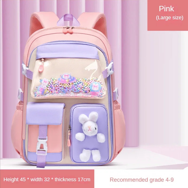 Quicksand style elementary school student schoolbag spine protection backpack waterproof large capacity backpack 240819