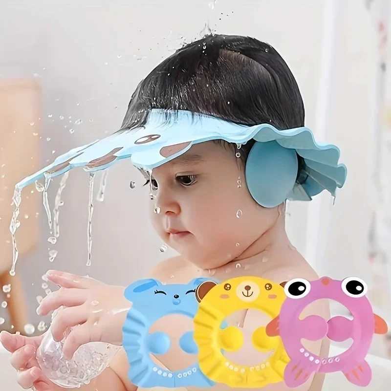 Adjustable baby shower cap childrens shampoo cap shampoo cap shower cover waterproof ear and eye protection coverW240717uiuy
