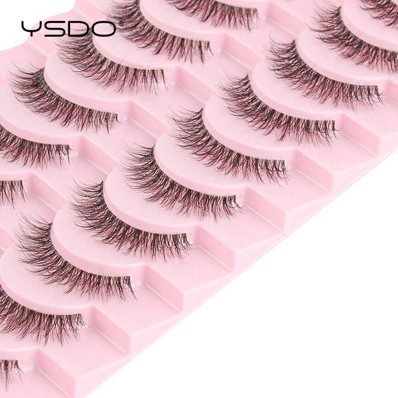YSDO natural false eyelashes 3/6/10 for Wispy artificial 3D mink eyelashes reusable fluffy cat false eyelashes extension makeup tool C lios W240803