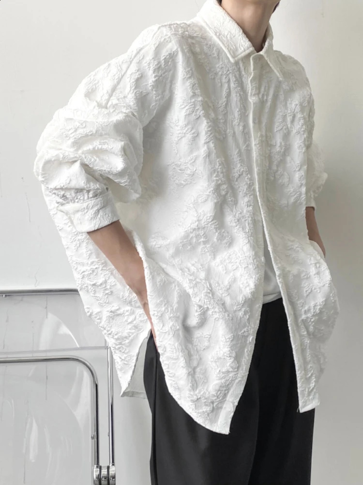 Shirts Men Japanese Style Loose Leisure Long Sleeves Chic All-match Solid Summer High Street Simple College Daily 240816