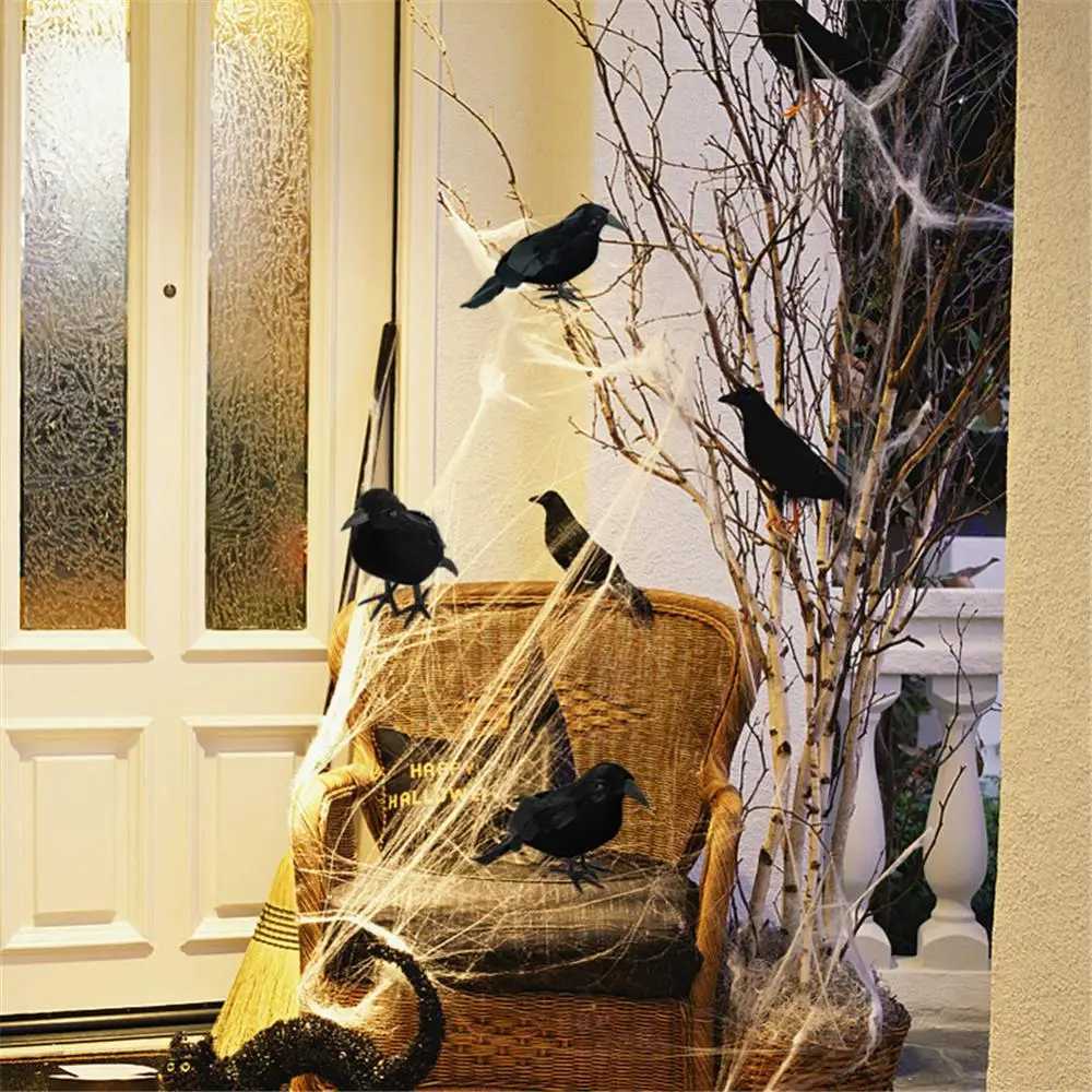 Halloween Decoracion Simulation Black Crow Raven Bird Repellent Pest Control Pigeon Repellent Garden Decoration OutdoorXJ240817