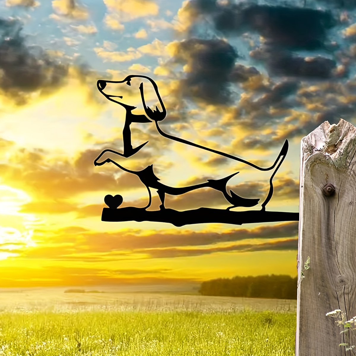 Metal Dog Silhouette Animal Silhouette Animal Decoration Garden Stake Farmhouse Backyard Hanging Artwork