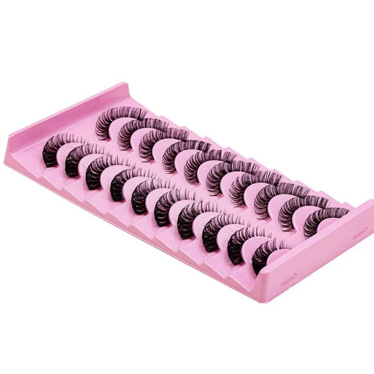 10 pairs of mink eyelashes Russian striped eyelashes dramatic false eyelashes 3D cross style false eyelashes makeup false eyelashes extension W240803