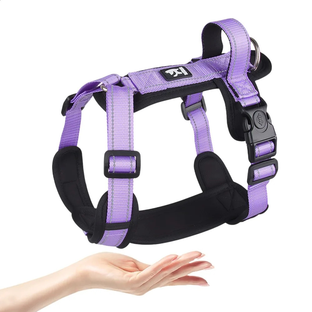 Anti-Escape Dog Harness with Handle Reflective Nylon Dog Harness Vest for Small Medium Dogs French Bulldog Walking Pet Supplies 250206