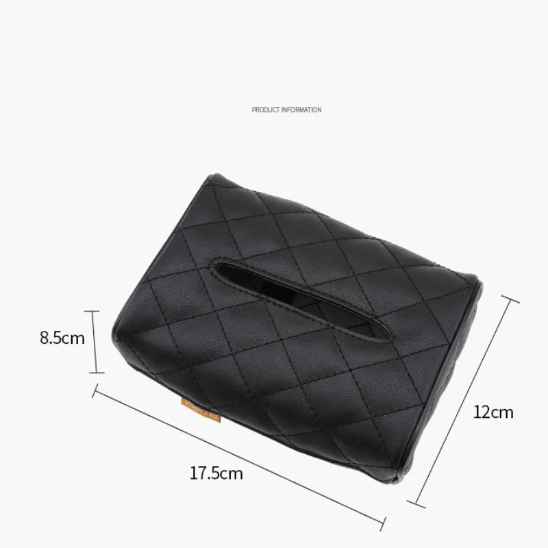 1 Pcs Black Tissue Boxes with Disposable Napkins Tissue Boxes Car Accessories Tissue Bag Organizer Car Decoration Auto Storage