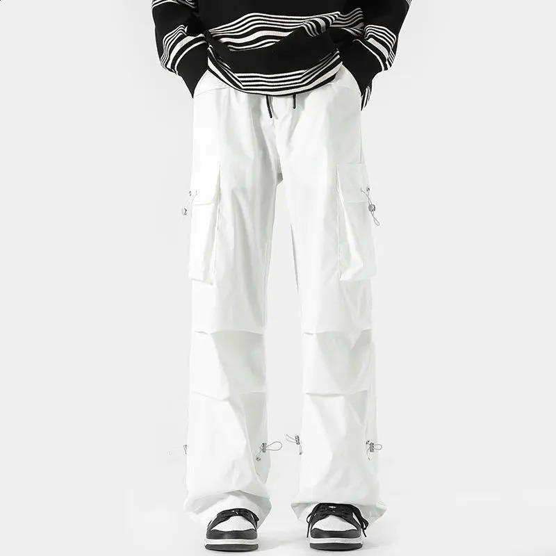 Cargo pants For Men Jogger Harlan Pants Male Hip Hop Sweatpants Side Pocket Men Woman Trousers White Black Streetwear 240819