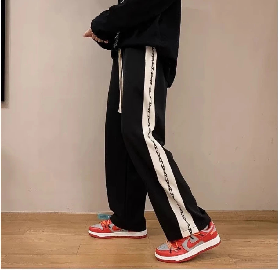 Spring and summer trend American high street pants baggy all sports sweatpants straight leg comfortable wide leg pants 240822
