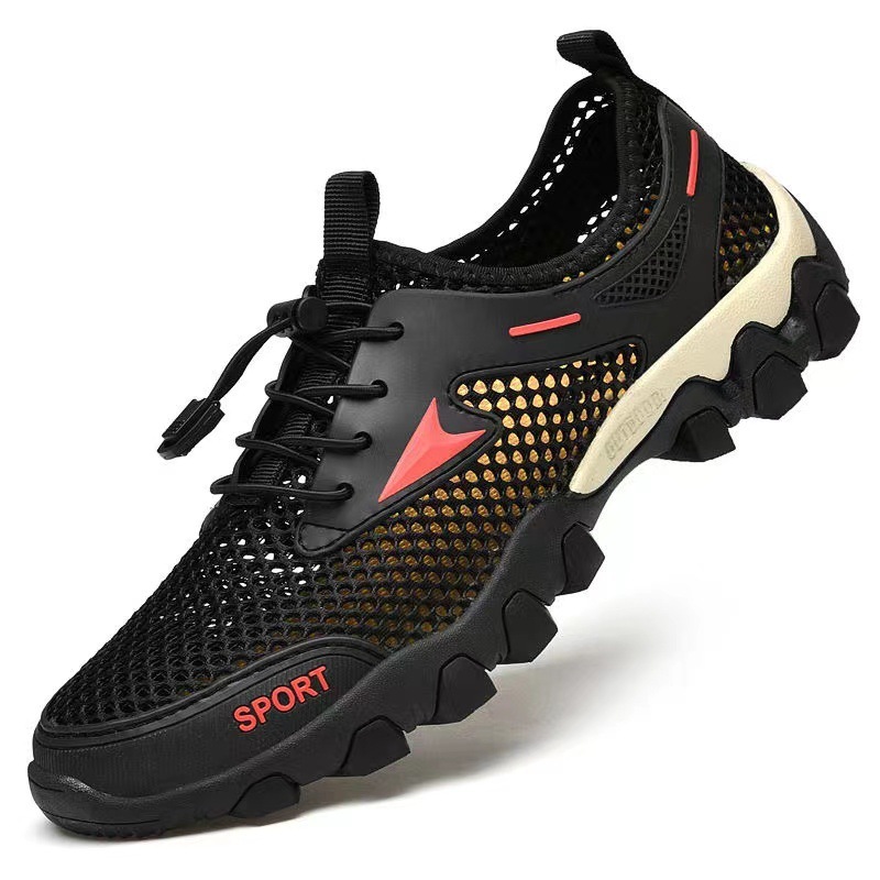 Ddmysports Mesh Water Wading Men S Soft Sole Anti Slip Outdoor Shuoxi With Breathable Elastic Band One Foot Kick Hole Shoes OUTDOOR