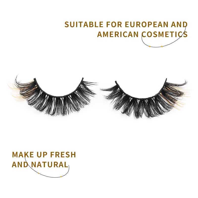 Colored eyelashes natural mink fluffy colored eyelash rolls fans thick eyelashes party role-playing Halloween red false eyelashes W240803