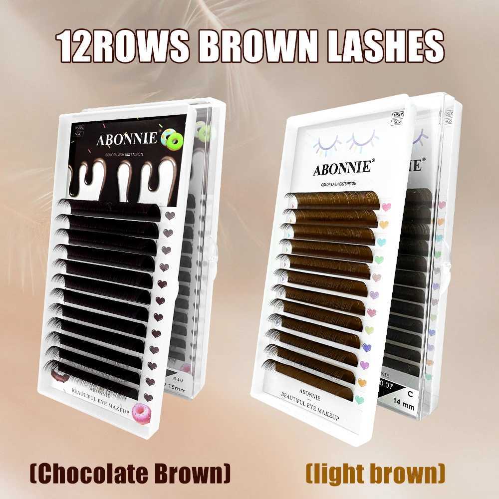 Abonnie Dark Brown Personal Eyelash Extension Premium Eyelash 8-15 Mix Mink Eyelash Professional Classic Eyelash Extension W240803