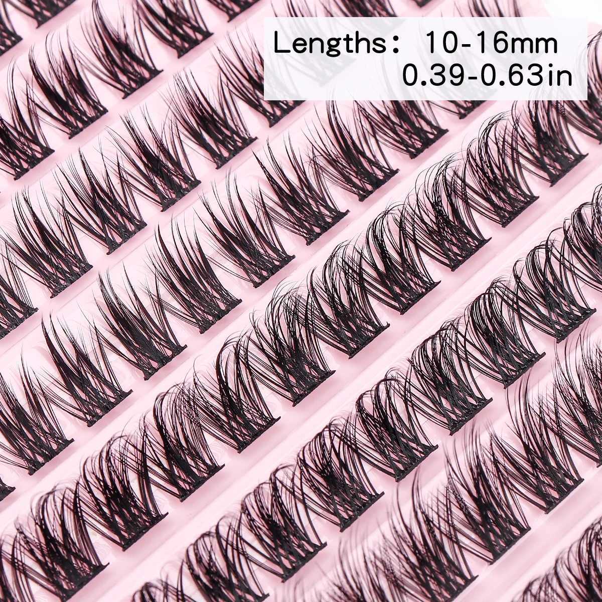 120pcs polyester false eyelashes DIY personal eyelashes Wispy fluffy thin bandwidth dry eyelashes polyester eyelash extension kit W240803