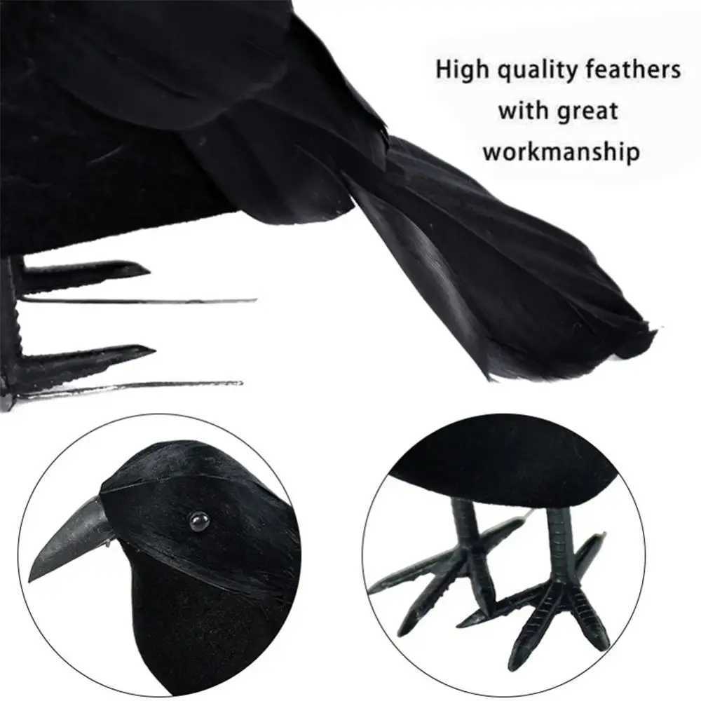 Halloween Decoracion Simulation Black Crow Raven Bird Repellent Pest Control Pigeon Repellent Garden Decoration OutdoorXJ240817