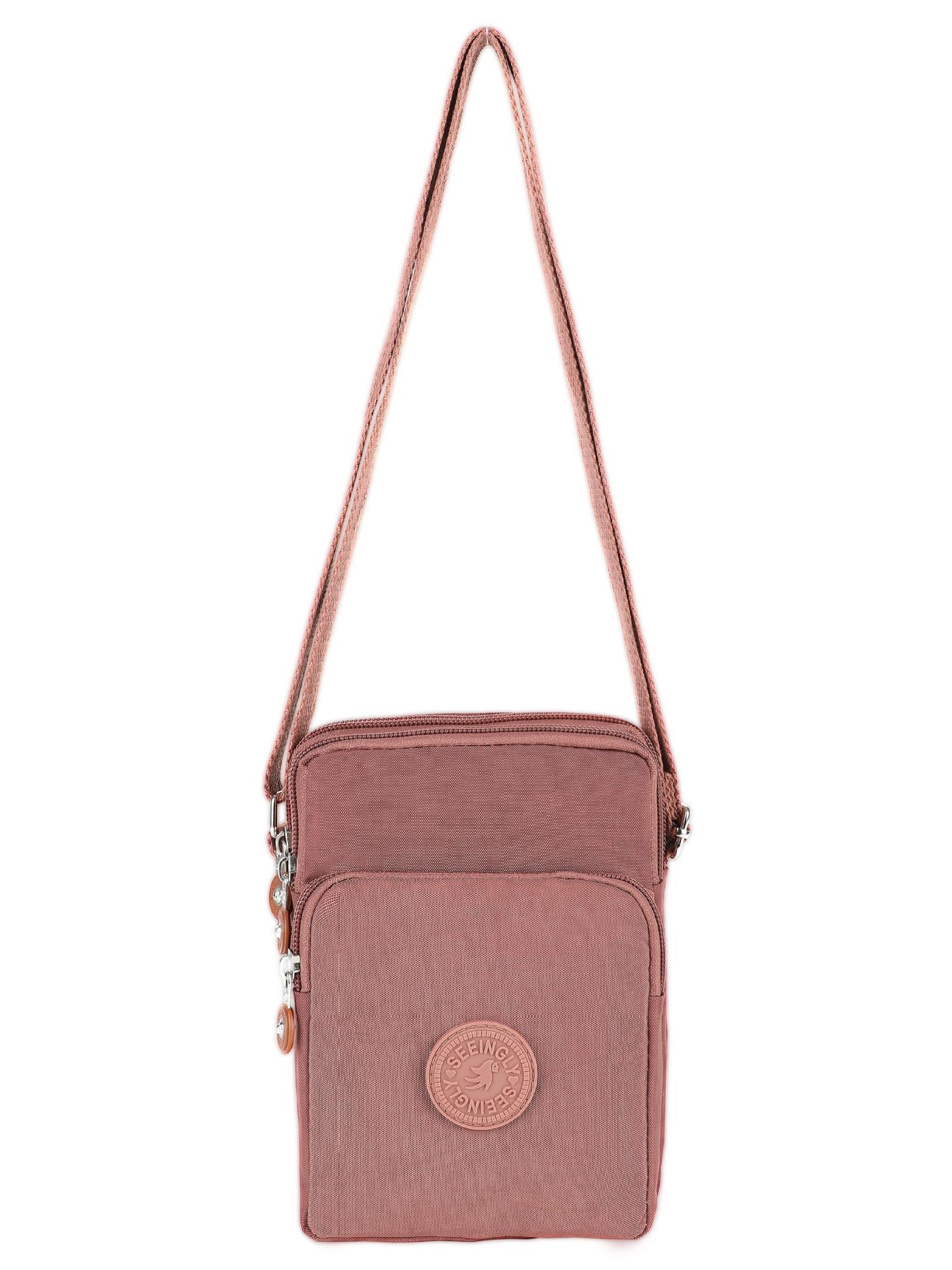 Foreign trade vertical simple bag female Korean version simple zipper single shoulder crossbody vertical version nylon mobile phone bag wholesale