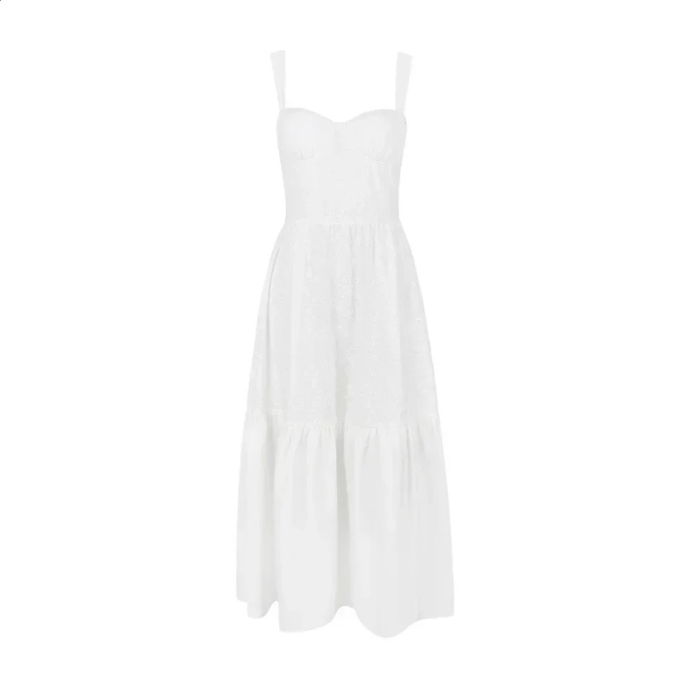 Mingmingxi Womens Summer Dress 2024 Casual Linen-cotton Blend Long Dresses White Elegant Party Dresses Holiday Wholesale 240816