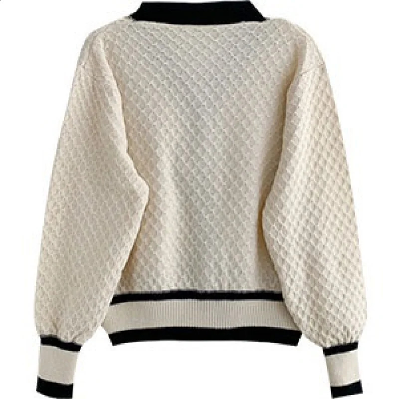 Womens Korean Fashion Korean Loose Knit Sweater Cardigans Outwear Coat 240819