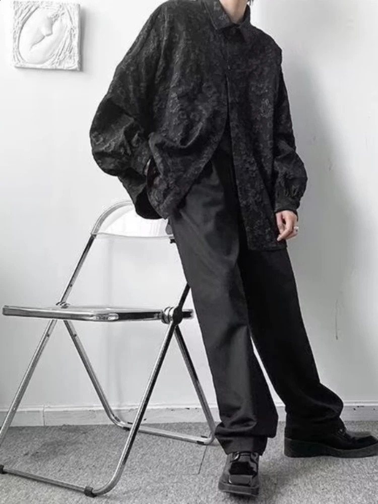 Shirts Men Japanese Style Loose Leisure Long Sleeves Chic All-match Solid Summer High Street Simple College Daily 240816
