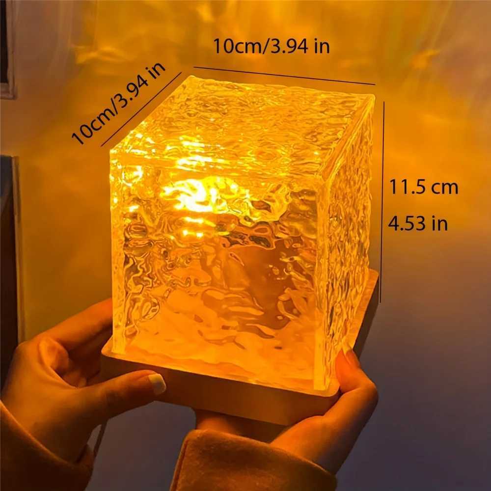 Dynamic Water Ripple Night Light 16 Color Projector Light Bedroom Environment Light USB Remote Control Cold Wall LED Game Light Room Decoration B24081