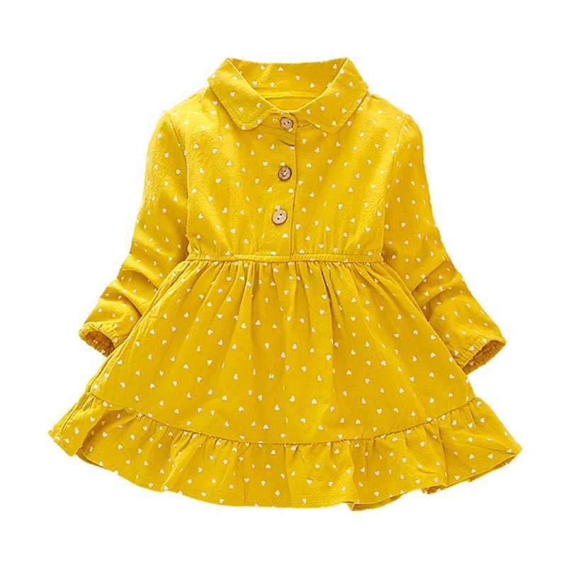 Spring Autumn Casual Baby Girls Dot Print Long Sleeve Dress Kids Toddler Pageant Princess Sundress Dress For 1-8 Years oldXJ241206