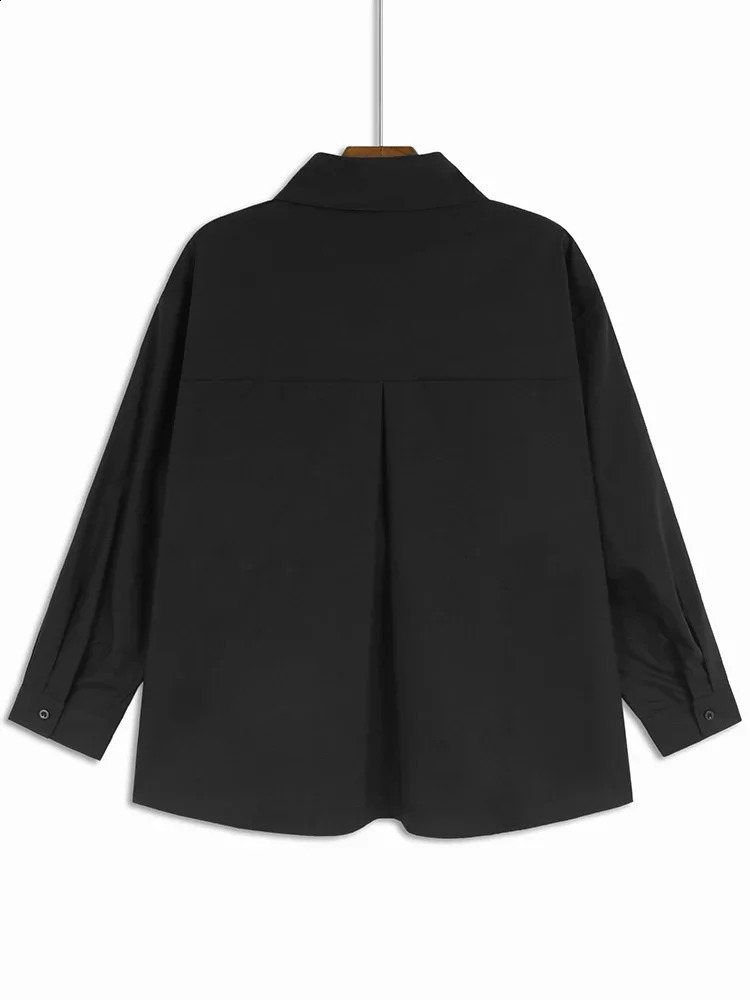 XITAO patch work contrasting color womens shirt autumn long sleeved loose full matching fashionable lapel GJ1072 240814