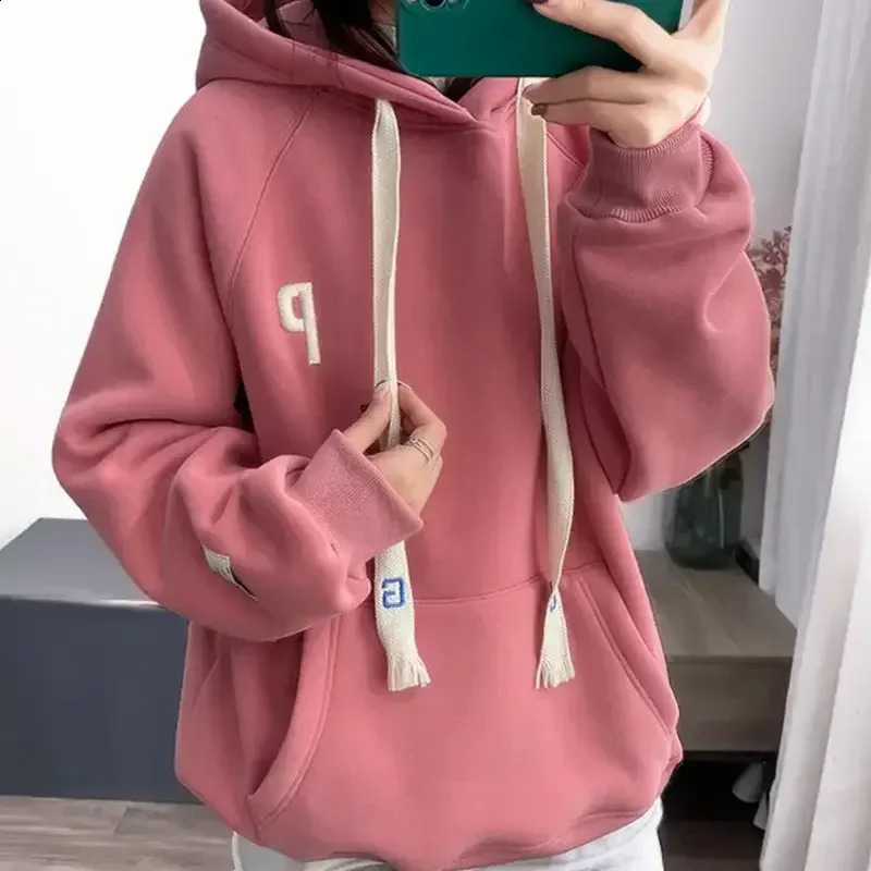 warm fleece hoodie jacket fashion sweatshirt oversized womens wear hoodies sweatshirt y2k k pop clothes hoodies 240816