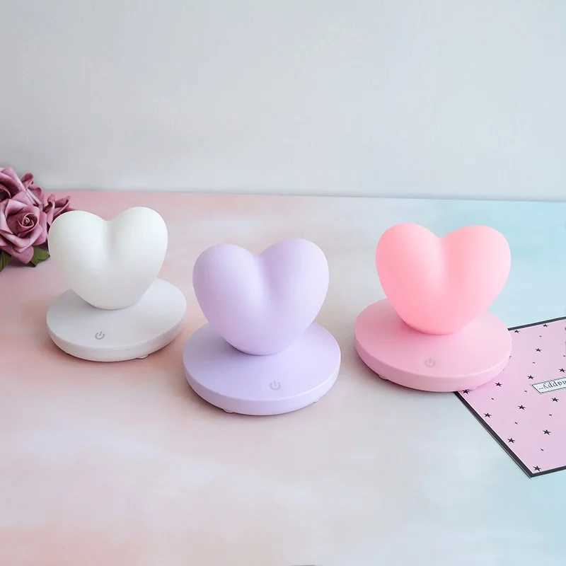 LED heart-shaped night light bedroom decoration romantic table light for Christmas and Valentines Day gifts touch bedside atmospheric light W240816