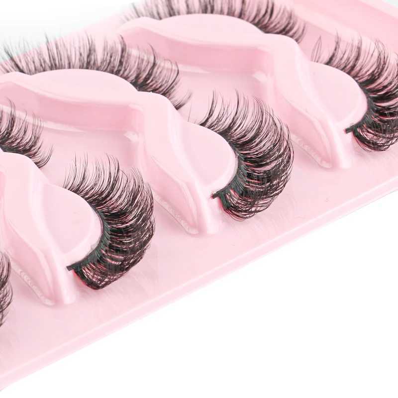 Half Eyelash 5/10/20 Double Cat Eye False Eyelash 3D Soft Mink Eyelash Natural Eyelash Extension False Eyelash Makeup Maquillaje W240803