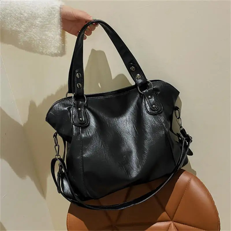 Classy Soft Leather Large Womens Bags High Capacity Shoulder Bag Fashion Female Bag Big Shopper Tote Handbag 240816