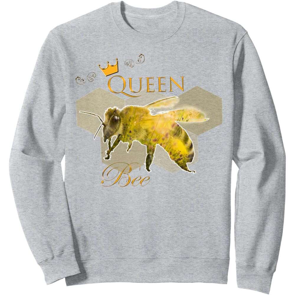 Long Sleeve Shirts for Men sweatshirt Queen Bee Fun Beehive Crown Cute Beekeeping Gift Sweatshirt Tee Streetwear Casual tops clothes