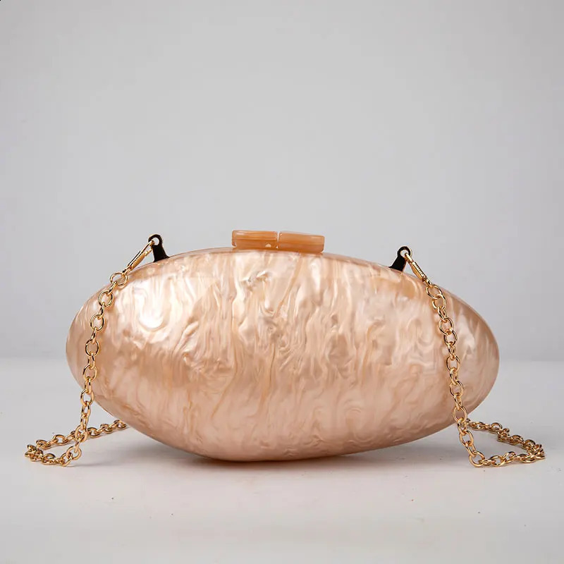 Pearl Acrylic Evening Bags er Clutch Purse Mini Womens Wallet Shell Chain Shoulder Crossbody Wedding Party Handbag 250103