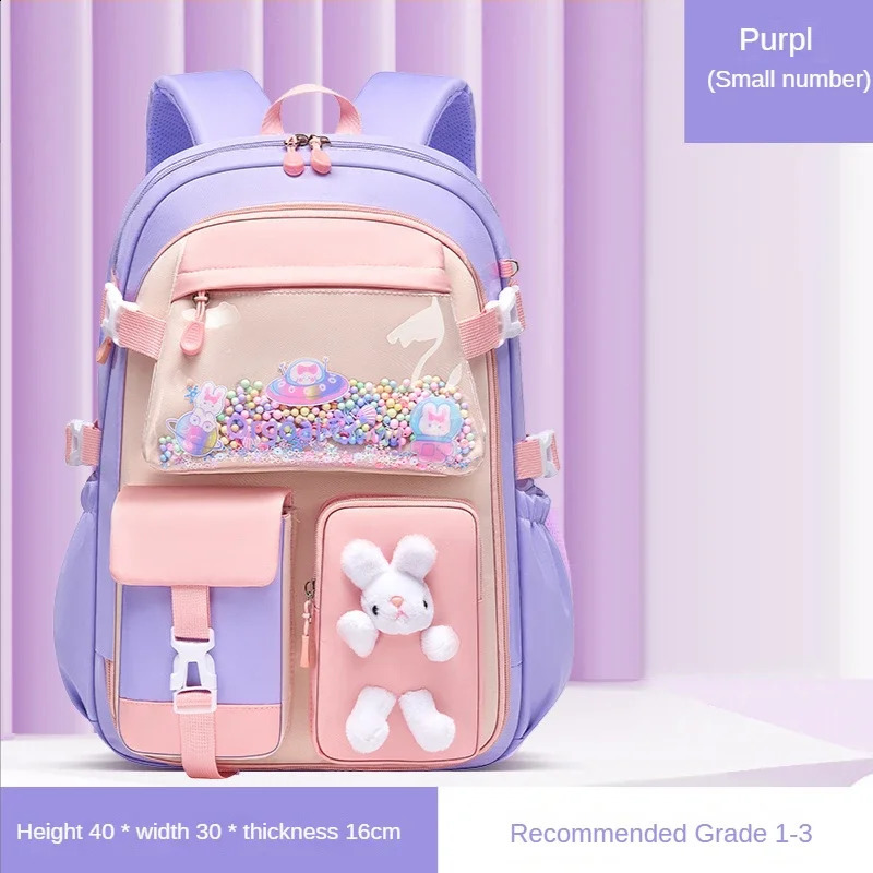 Quicksand style elementary school student schoolbag spine protection backpack waterproof large capacity backpack 240819
