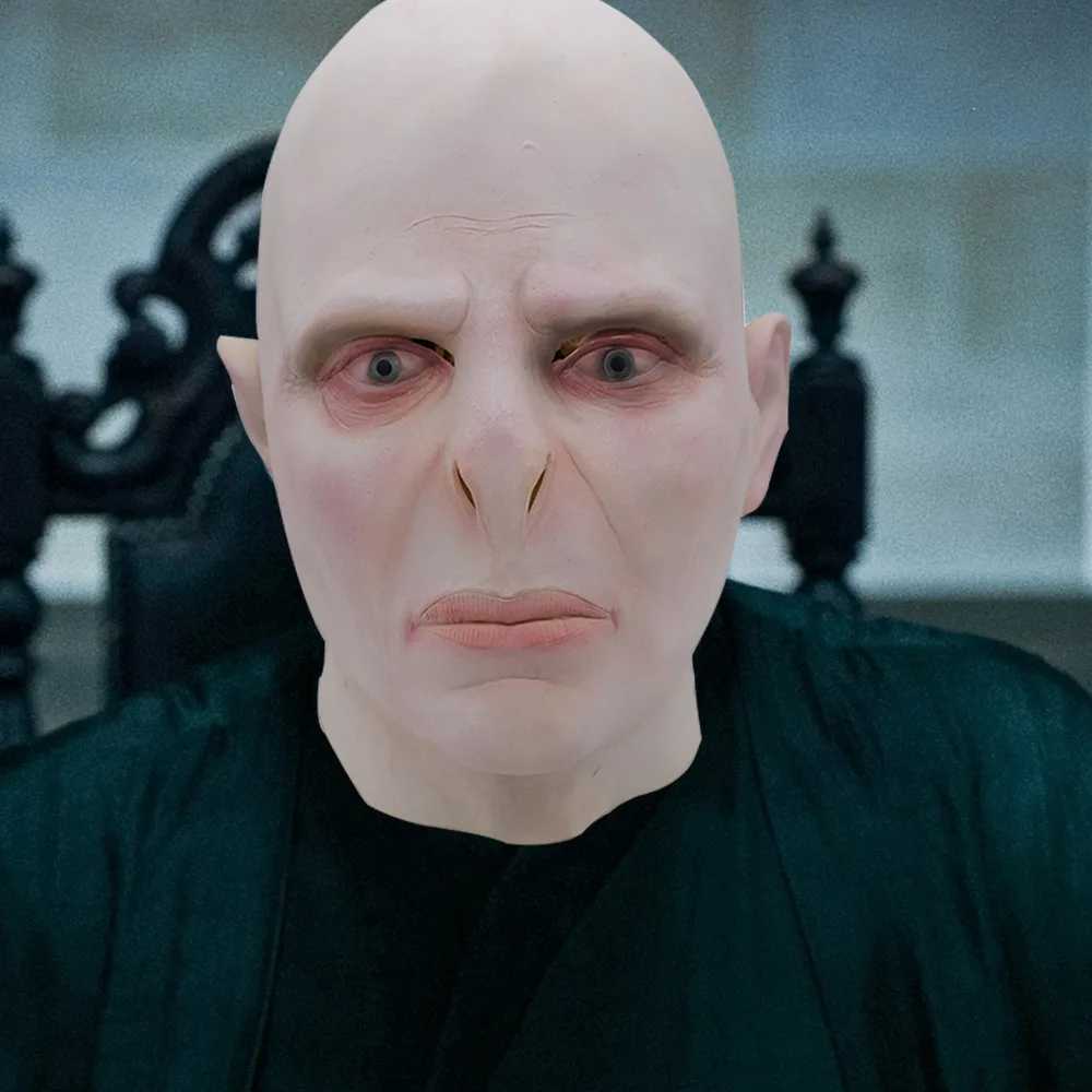 2024 Voldemort Role Playing Mask Magic School Tom Marvolo Riddle Headwear Terrifying Bald Latex Mask Halloween Mask Party Mask W240817