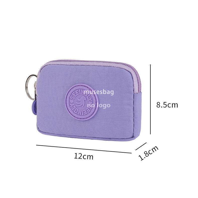 New high quality purse new simple zipper key bag foreign trade solid color waterproof nylon purse wholesale