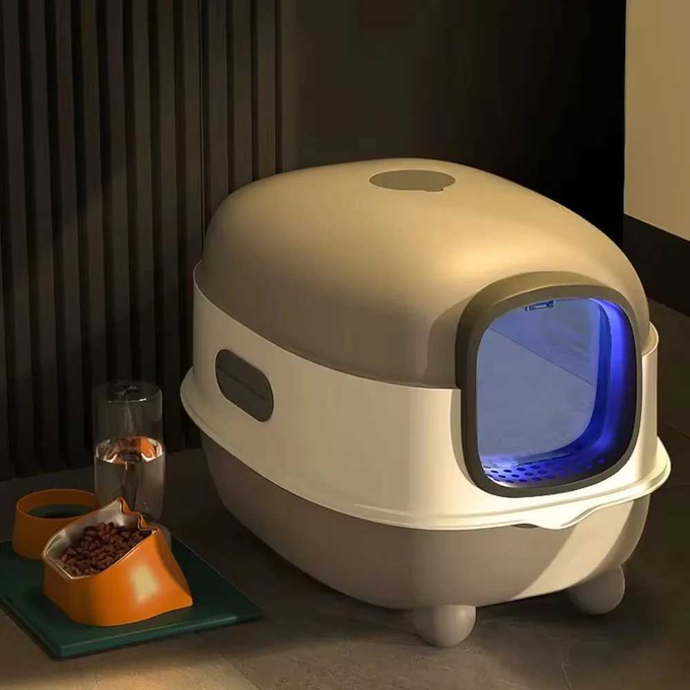 Litter Box UV Sterilization Enclosed Pet Nest Deodorization Detachable Anti-Odor Cat Toilet Bowl 2024