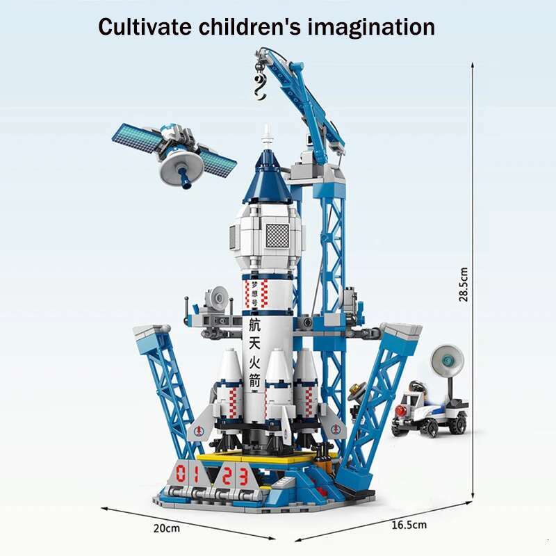 Aviation Spaceport Model Space Shuttle Rocket Launch Center Construction Building Blocks Spaceship Kids Bricks Creative Toys Space Block