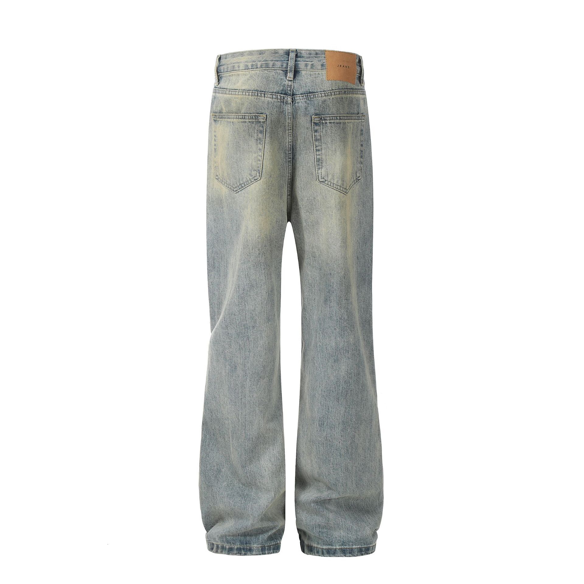 Style Street High Street Micro La Waste Soil Wind Blown Hole Old Unisex Jeans