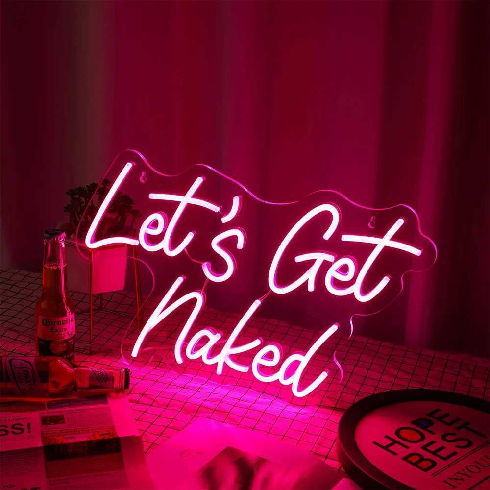 Lets Get Naked Neon Light Sign Bathroom LED Lamp Shower Man Cave Luminous Sign Room Party Event Art Wall Decoration Gift Y240817