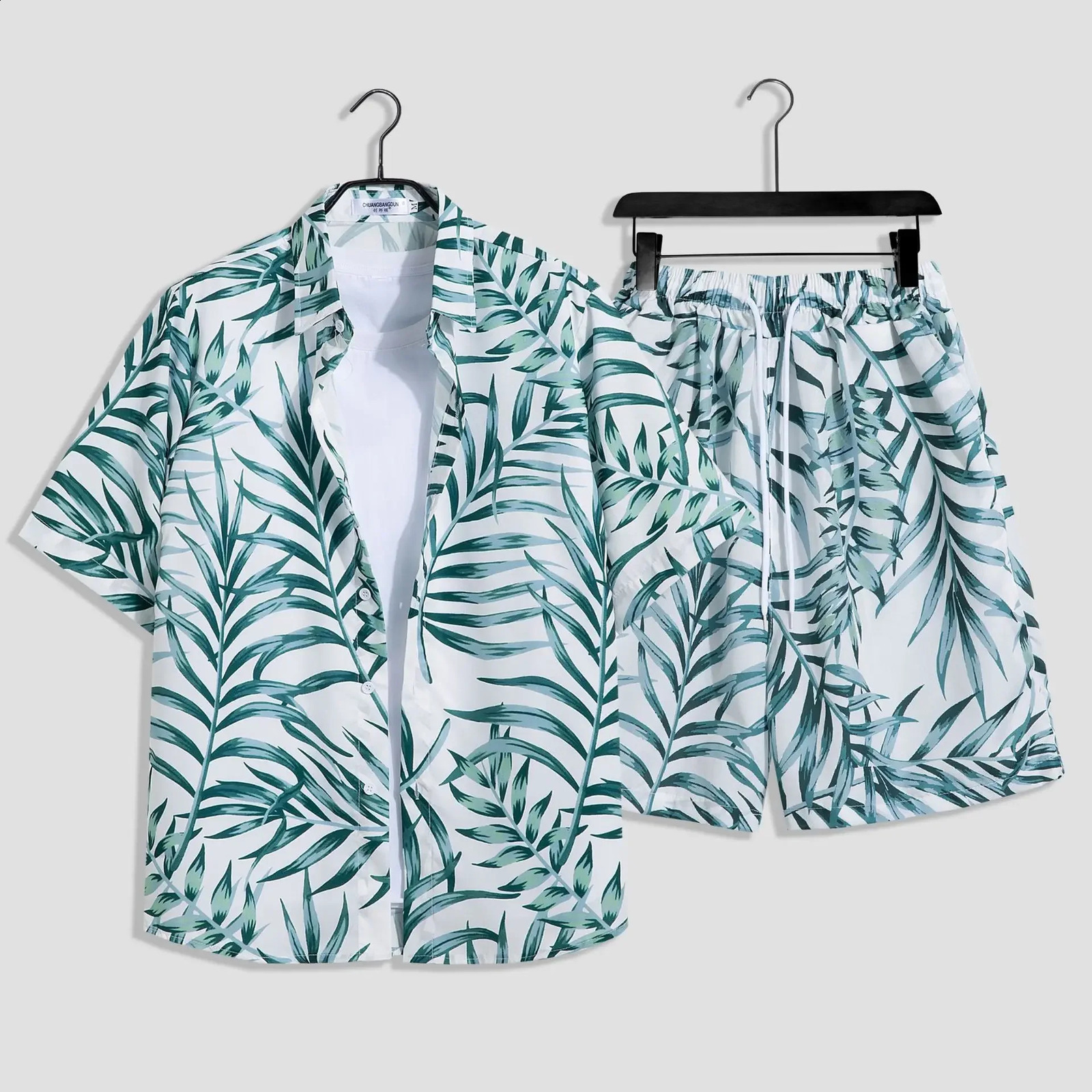 Mens Fashion Print Sets Short Sleeve ShirtShorts 2Pcs Suit Loose 2024 Summer Casual Beachwear Male Vacation Hawaiian Outfits 240816