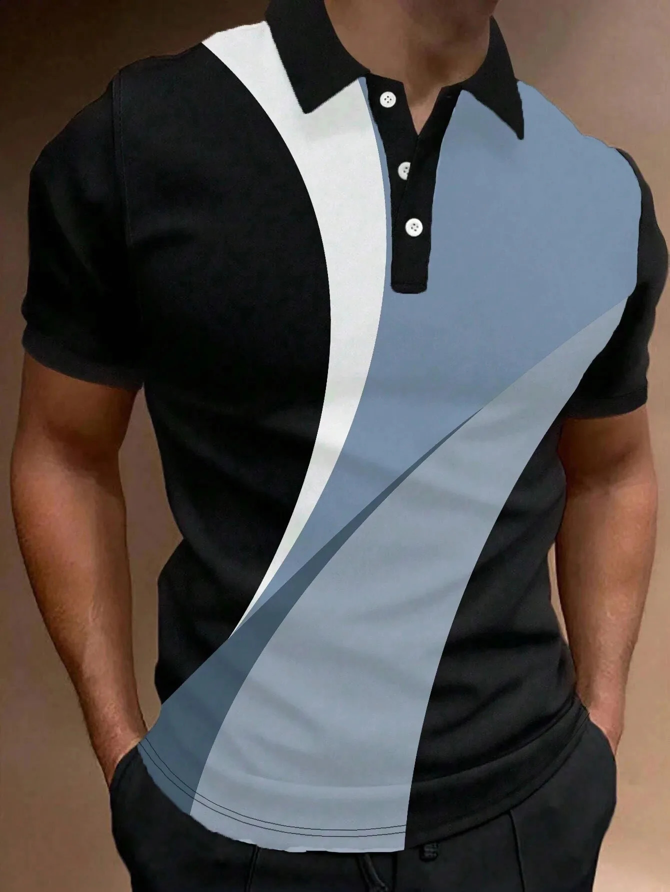 Summer Mens Polo Shirt Crash Colour Short Sleeve T Shirt Mesh Breathable Business Button Lapel Top Fashion Stripe 3D Print 240816
