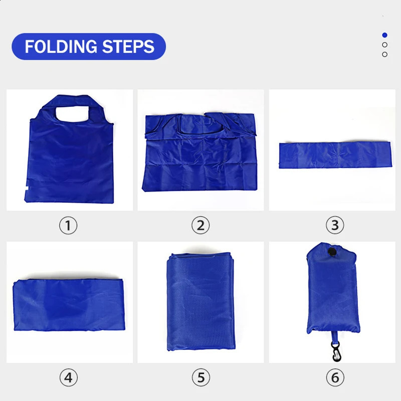 Portable Reusable Shopping Bag Oxford Washed Solid Color Grocery Purse Foldable Waterproof Ripstop Shoulder Handbag 250121