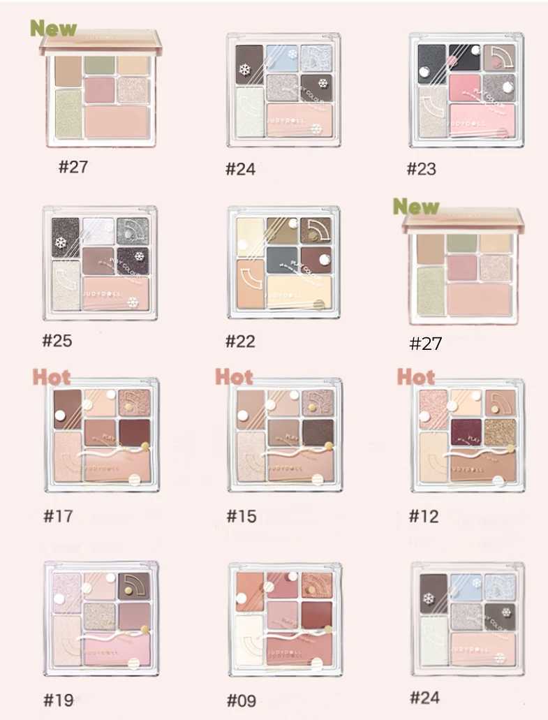 Judydoll Play Fun Seven-Color Combination Plate Eye Shadow Highlight Blush Gentle Pink Brown Retro Fairy PlateCL240812