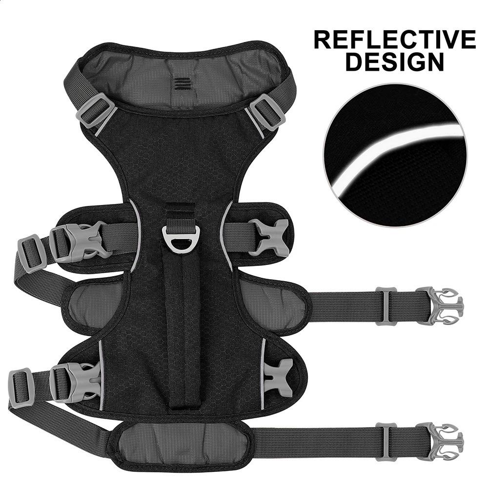 Nylon Pet Dog Harness Reflective Dog Harnesses Durable Vest With Handle Adjustable for Small Medium Large Dogs Bulldog Walking 250206