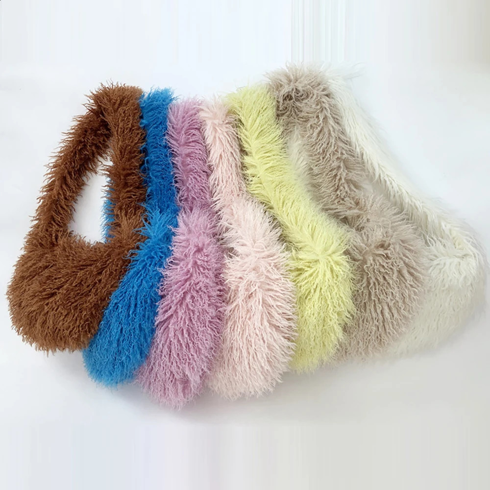er Fluffy Plush Shoulder Bag Warm Faux Mongolian Fur Crossbody Bags for Women s Large Hobo Handbags Shopper Purses 240819 bd41 4