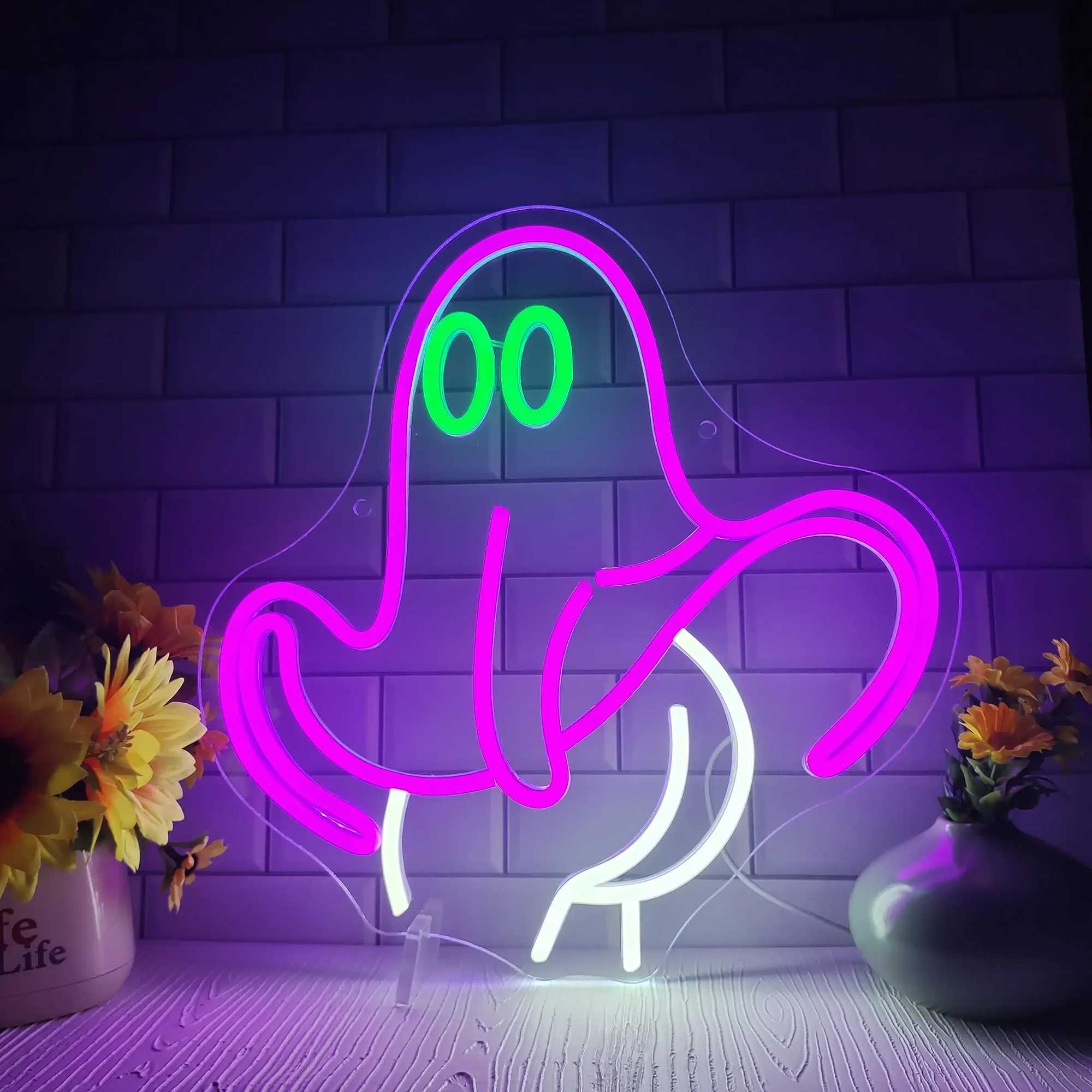 Halloween Ghost Led Neon Sign LED Sign Neon Light Signs for Wall DecorBedroom Game Room Party Gifts for Teens Y240817