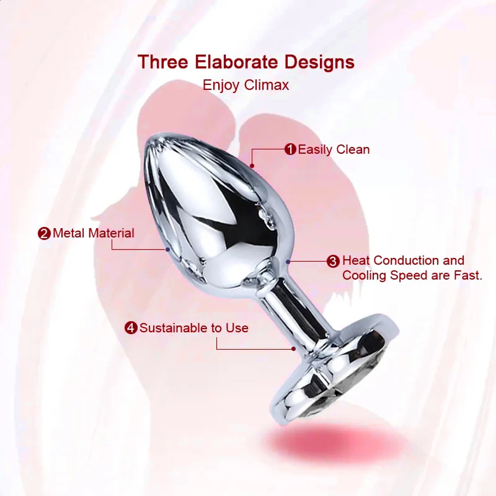 3PCS SML Metal Anal Plug Butt Plug Sex Toy Butt Toy for Women Men Couples Gay Adult Game Masturbator Anal Diamond Sex Shop 240813