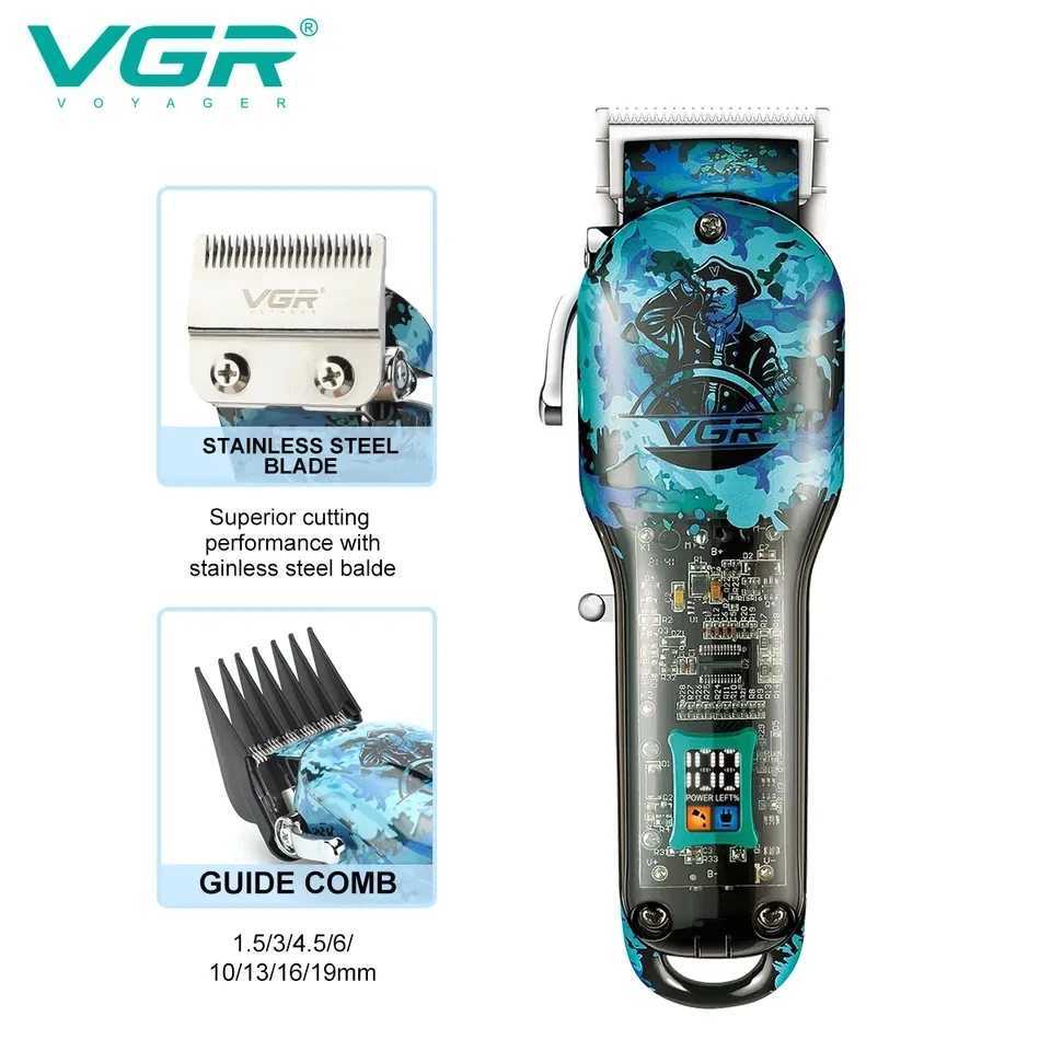 VGR combination kit hair clipper electric shaver professional hair clipper mens rechargeable cordless hair clipper lithium W240806