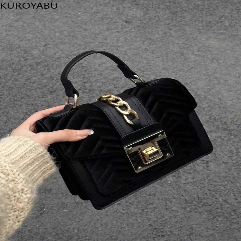 Womens Top Handbag Retro Cross Bag Black Mini Shoulder Fashion Chain 240817