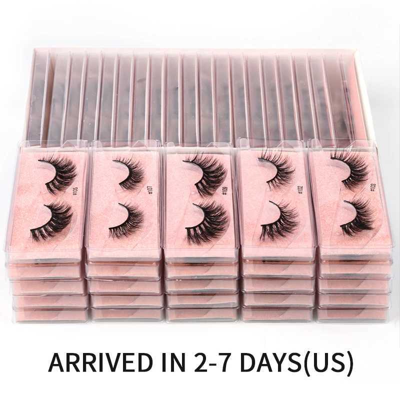 Lanjinglin mink eyelashes false fluffy eyelashes bulk false eyelashes packaging natural eyelashes bulk wholesale eyelash powder W240803